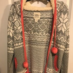 Hooded zip up sweater